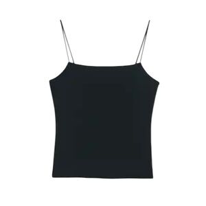 Madewell Squareneck Tank Top in Jet Black